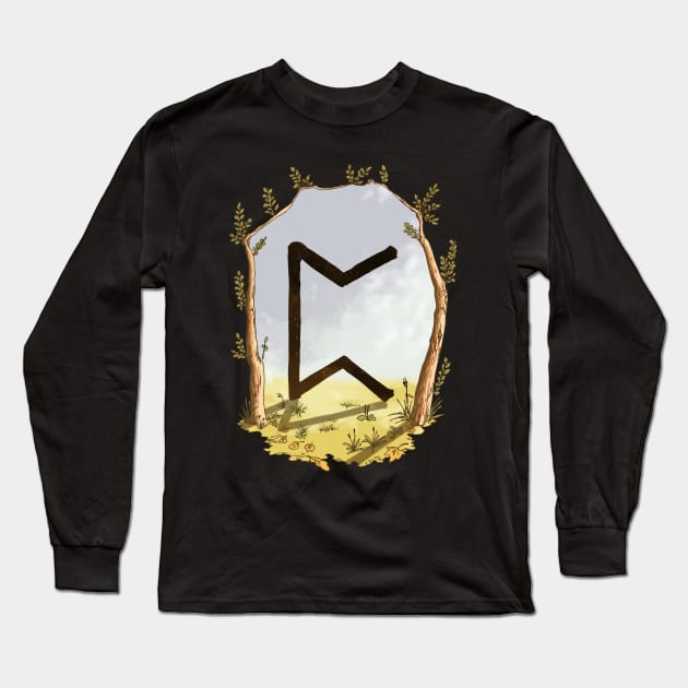 rune pertho - magical symbol Long Sleeve T-Shirt by Karolina Studena-art